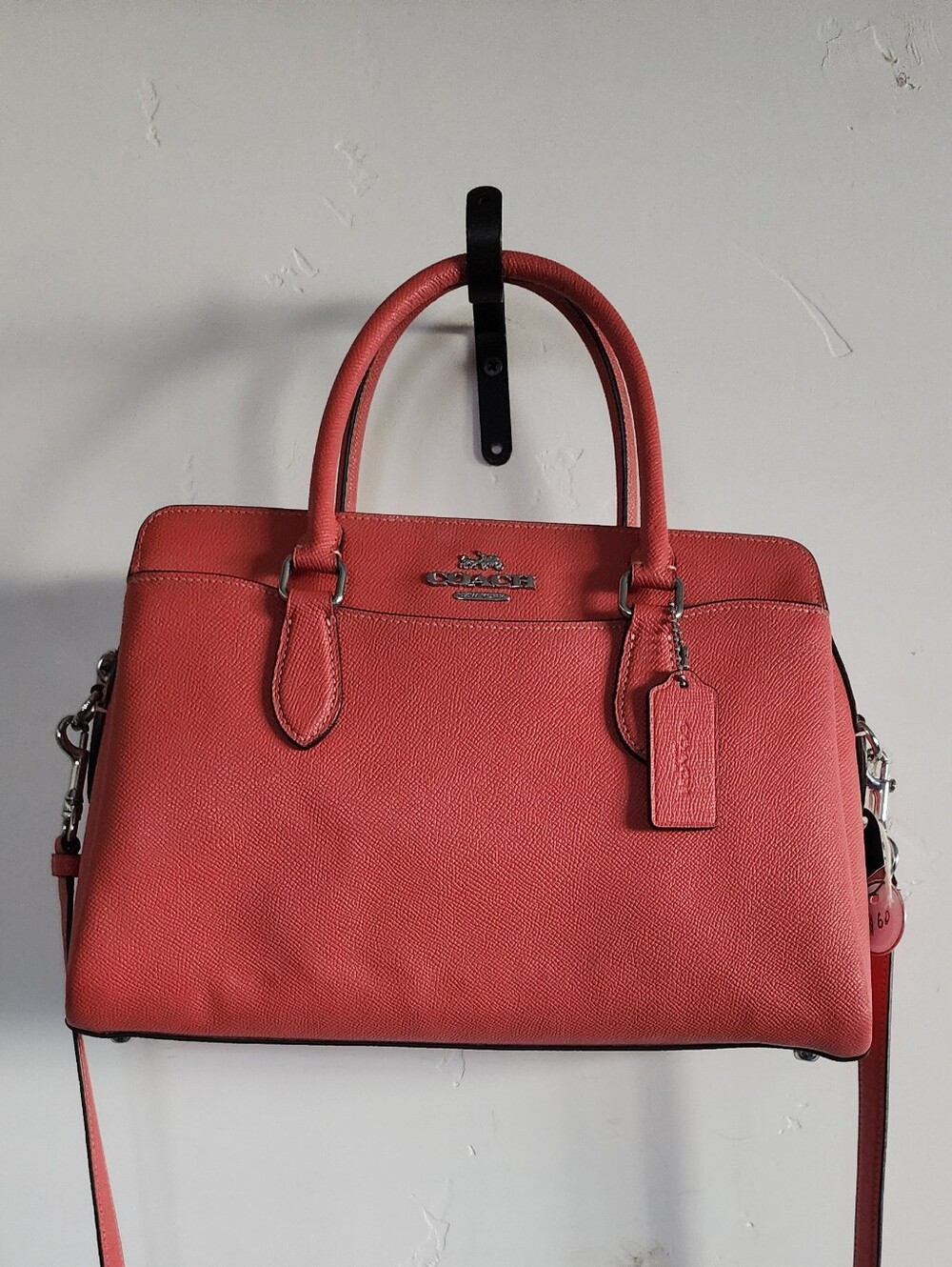 Coach Coral Pebbled Leather Satchel